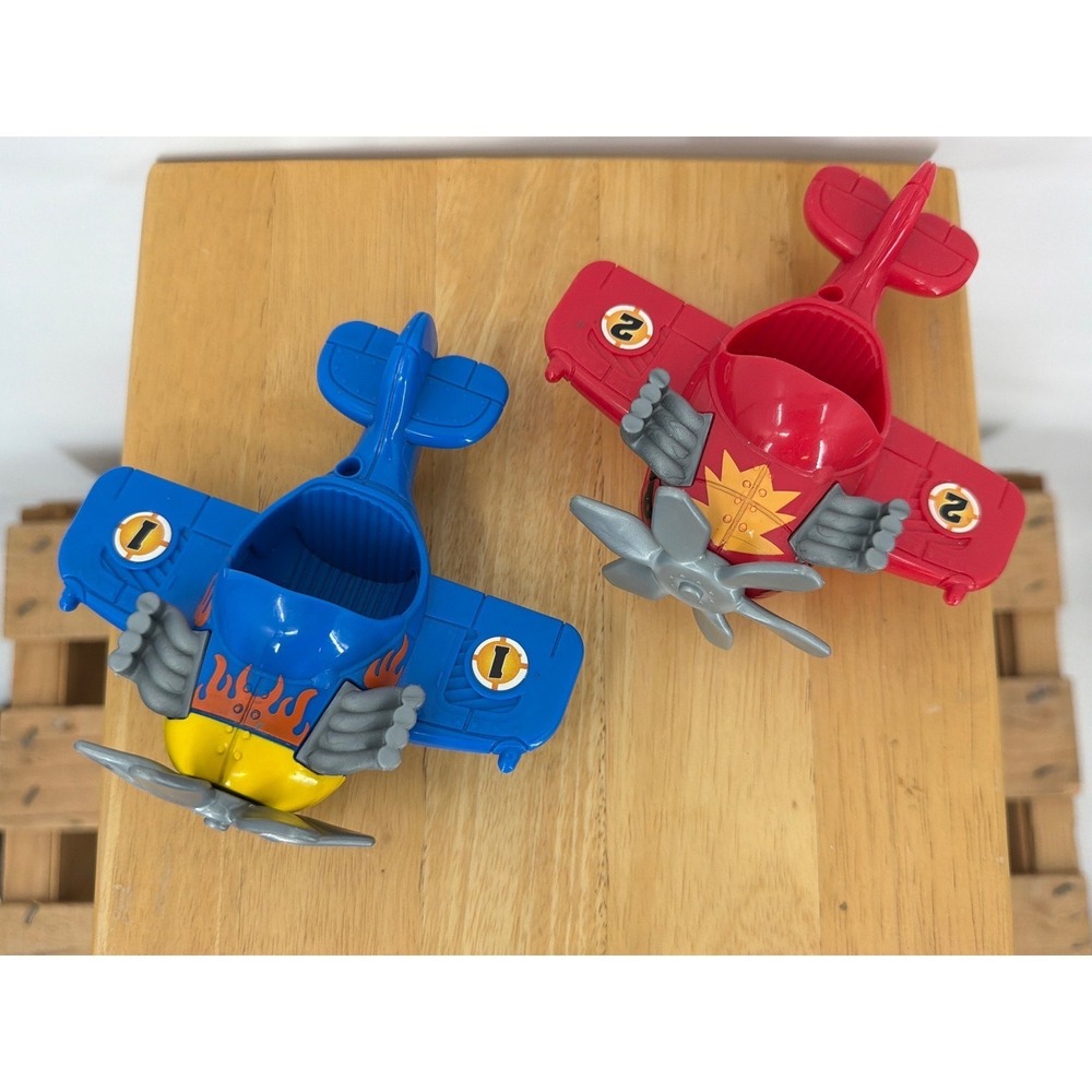 Fisher Price Shake n Go Racers Airplanes Red Blue Propeller Planes Set of 2